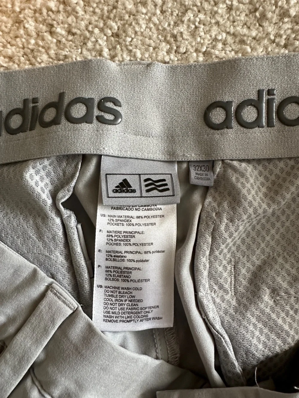 adidas Light Gray Men's Chino-Style Pants